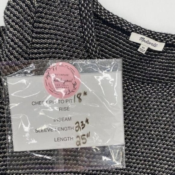 Madewell Riverside Lightweight Dot Weave Knit Round Hem XS Pullover Sweater - Picture 6 of 7
